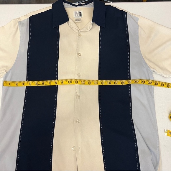 Modern Images Silk Blend Button Down Shirt Mens Large Retro Inspired Rockabilly - Picture 8 of 8